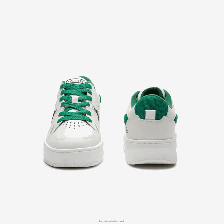 Lacoste l005 leren sneakers met opvallende kleuren 0828H1818 wit/groen 082 Heren