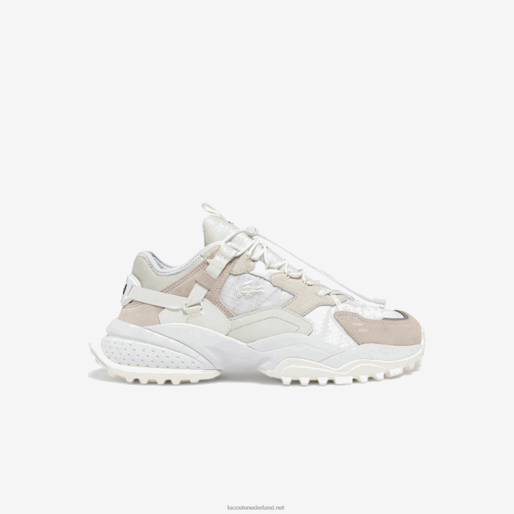 Lacoste l-guard breaker textiel en leren sneakers 0828H1859 gebroken wit 18c Heren