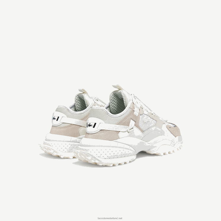 Lacoste l-guard breaker textiel en leren sneakers 0828H1859 gebroken wit 18c Heren