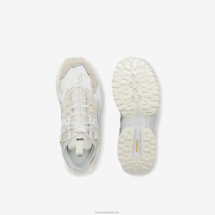 Lacoste l-guard breaker textiel en leren sneakers 0828H1859 gebroken wit 18c Heren