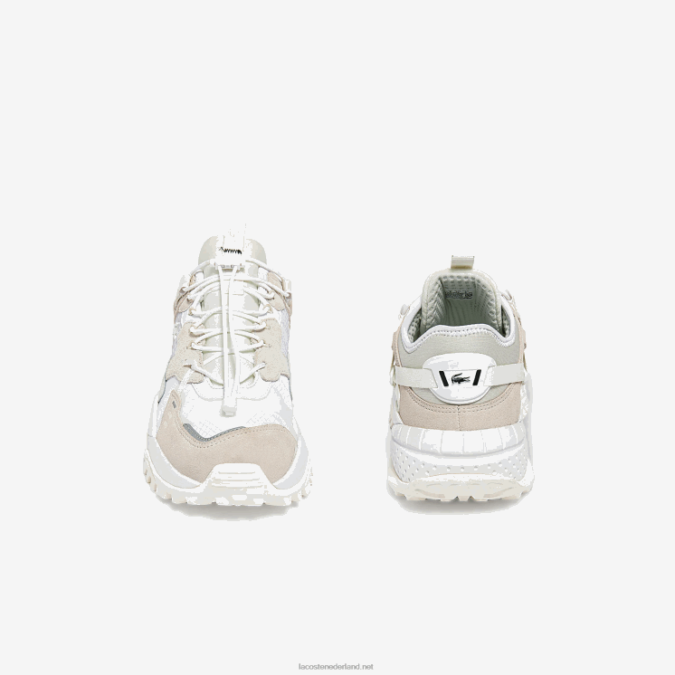 Lacoste l-guard breaker textiel en leren sneakers 0828H1859 gebroken wit 18c Heren