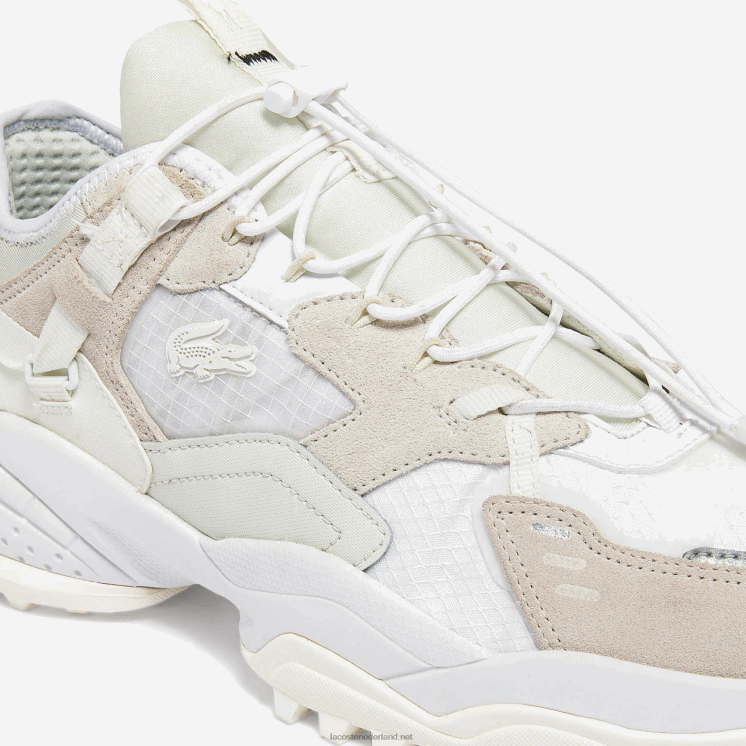 Lacoste l-guard breaker textiel en leren sneakers 0828H1859 gebroken wit 18c Heren