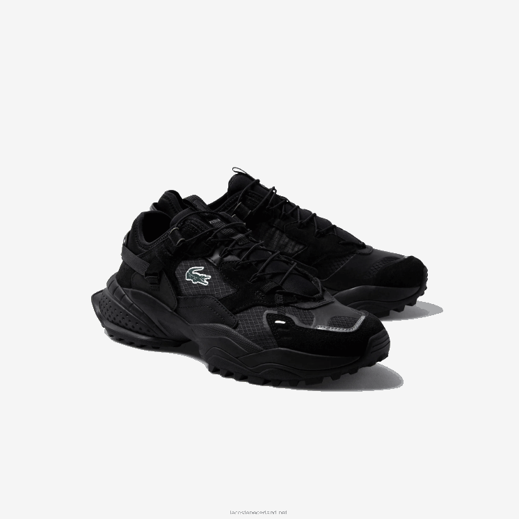 Lacoste l-guard breaker textiel en suède sneakers 0828H1826 zwart 02u Heren