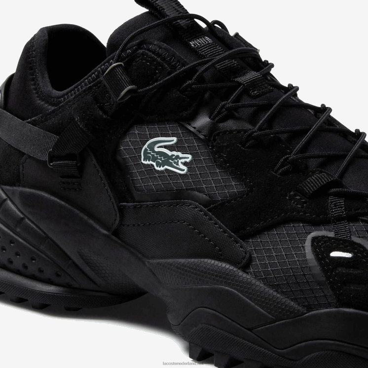 Lacoste l-guard breaker textiel en suède sneakers 0828H1826 zwart 02u Heren