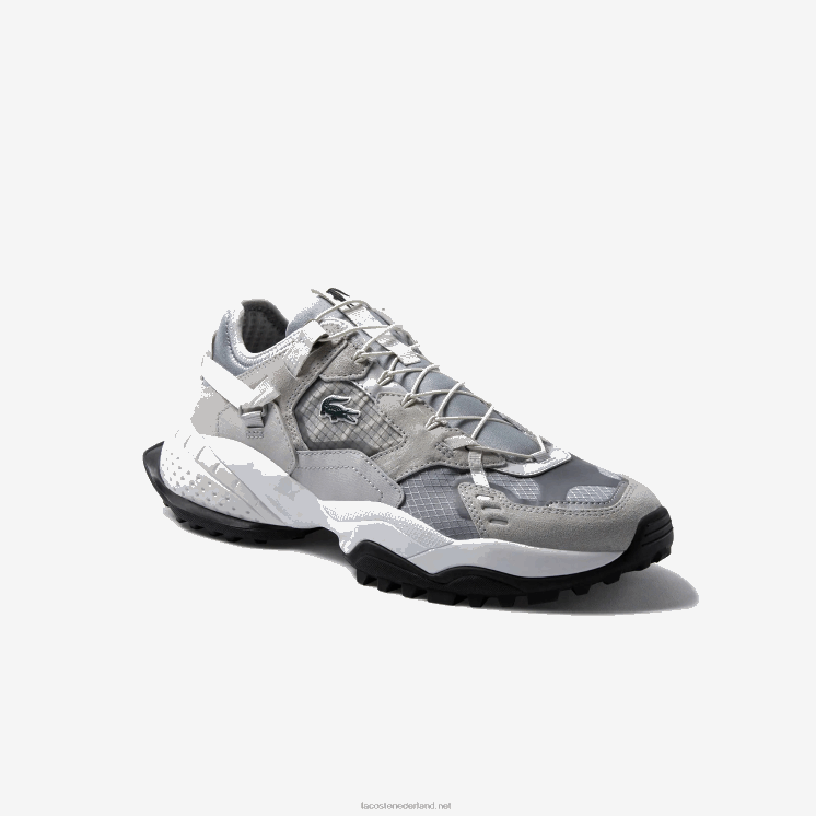 Lacoste l-guard breaker textiel en suède sneakers 0828H1827 lichtgrijs & zwart gb7 Heren