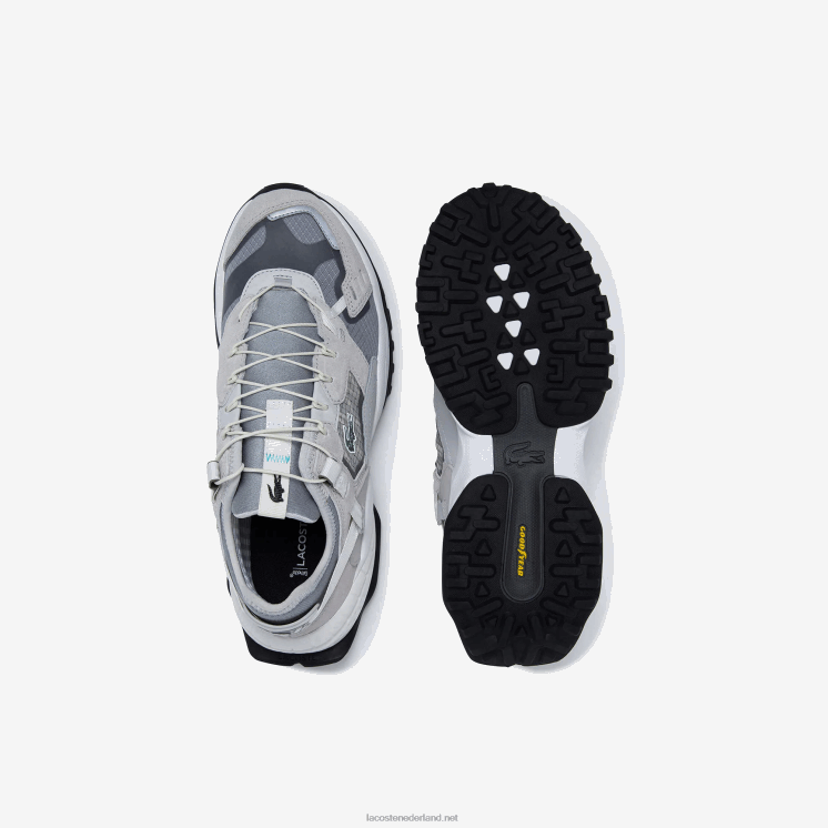 Lacoste l-guard breaker textiel en suède sneakers 0828H1827 lichtgrijs & zwart gb7 Heren