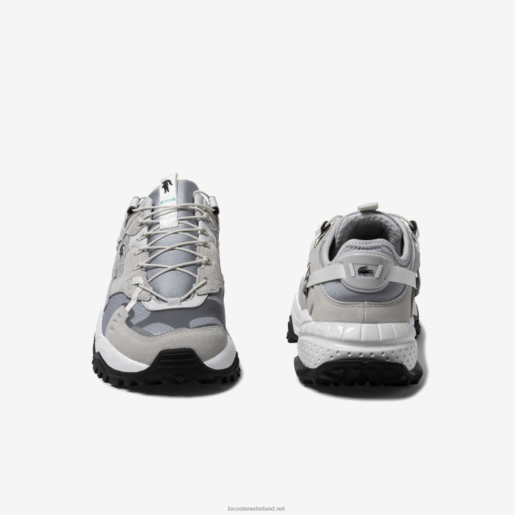 Lacoste l-guard breaker textiel en suède sneakers 0828H1827 lichtgrijs & zwart gb7 Heren