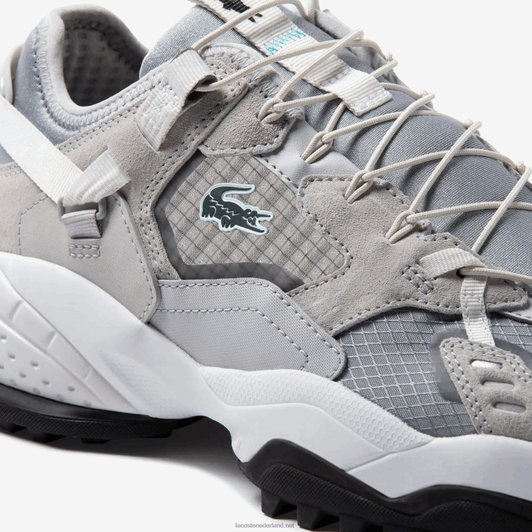 Lacoste l-guard breaker textiel en suède sneakers 0828H1827 lichtgrijs & zwart gb7 Heren