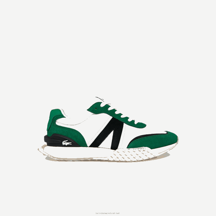 Lacoste l-spin deluxe sneakers met textielaccent 0828H1870 wit/groen 082 Heren