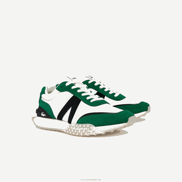 Lacoste l-spin deluxe sneakers met textielaccent 0828H1870 wit/groen 082 Heren