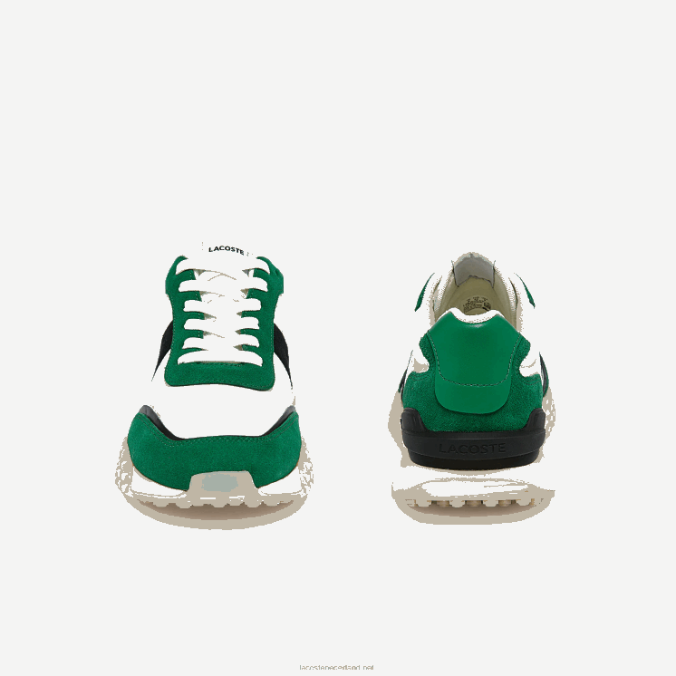 Lacoste l-spin deluxe sneakers met textielaccent 0828H1870 wit/groen 082 Heren