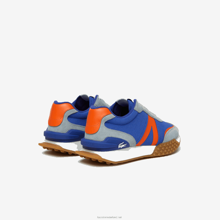 Lacoste l-spin deluxe winterschoenen van leer en textiel voor buiten 0828H1780 blauw oranje ba1 Heren