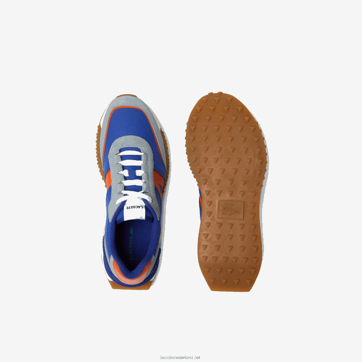 Lacoste l-spin deluxe winterschoenen van leer en textiel voor buiten 0828H1780 blauw oranje ba1 Heren