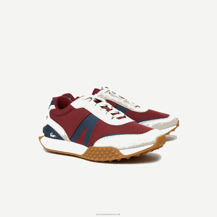 Lacoste l-spin deluxe winterschoenen van leer en textiel voor buiten 0828H1781 marine kauwgom gu1 Heren