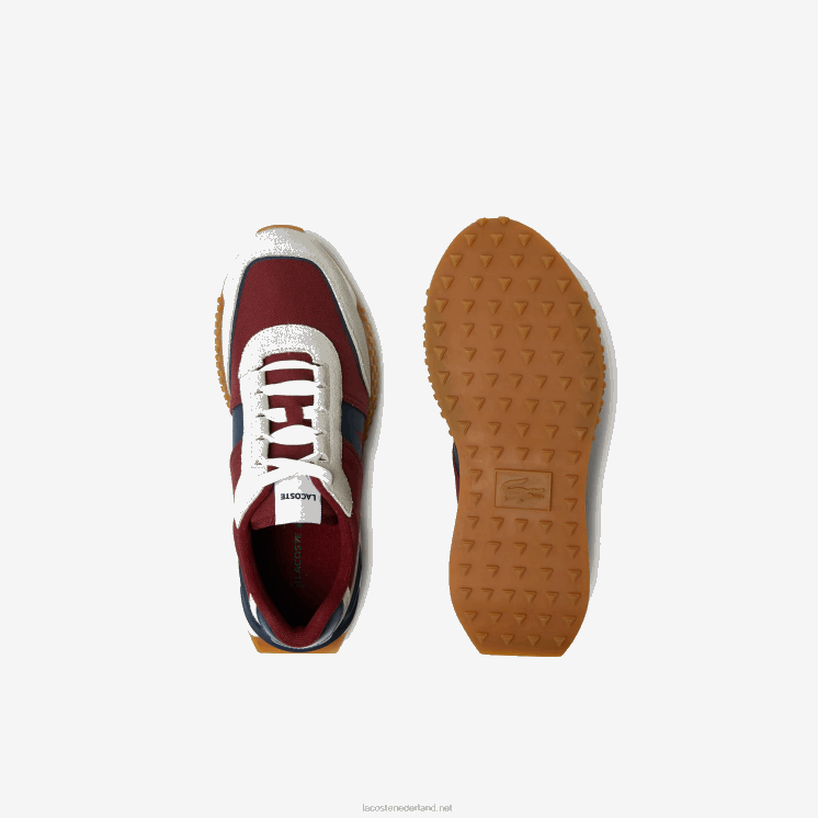 Lacoste l-spin deluxe winterschoenen van leer en textiel voor buiten 0828H1781 marine kauwgom gu1 Heren