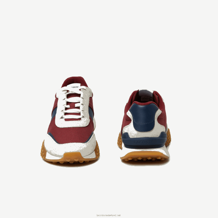 Lacoste l-spin deluxe winterschoenen van leer en textiel voor buiten 0828H1781 marine kauwgom gu1 Heren