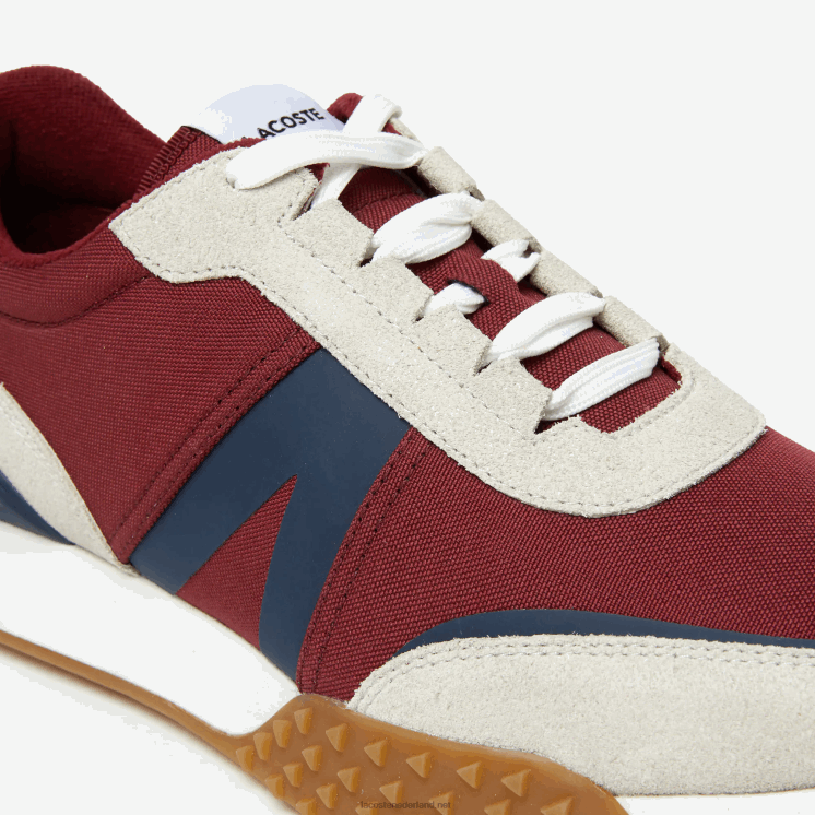 Lacoste l-spin deluxe winterschoenen van leer en textiel voor buiten 0828H1781 marine kauwgom gu1 Heren