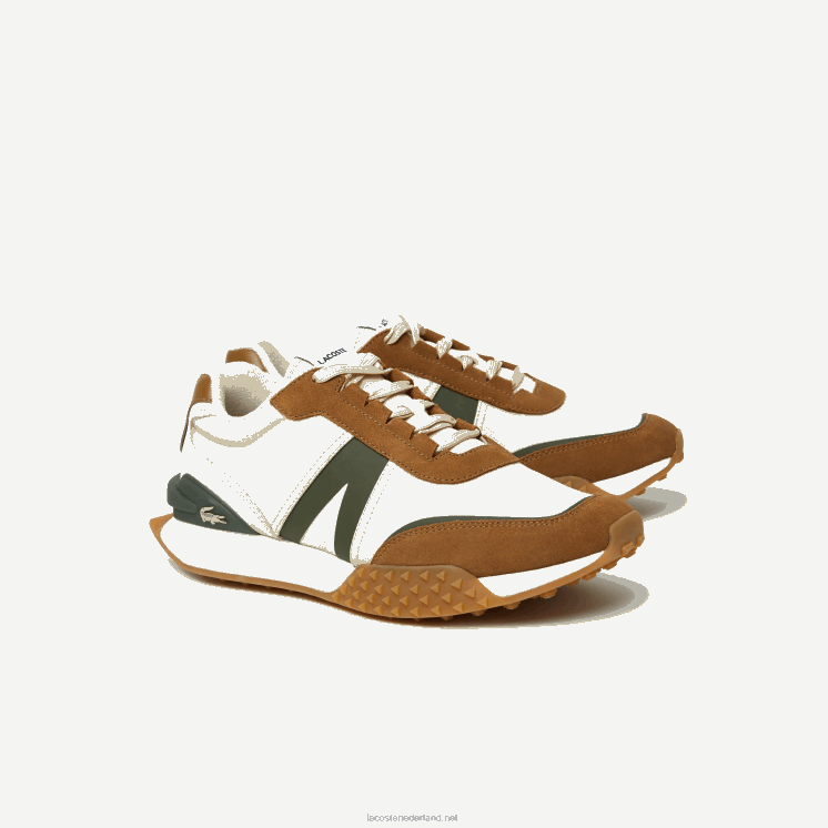 Lacoste l-spin deluxe winterschoenen van leer en textiel voor buiten 0828H1782 bruine kauwgom tg5 Heren