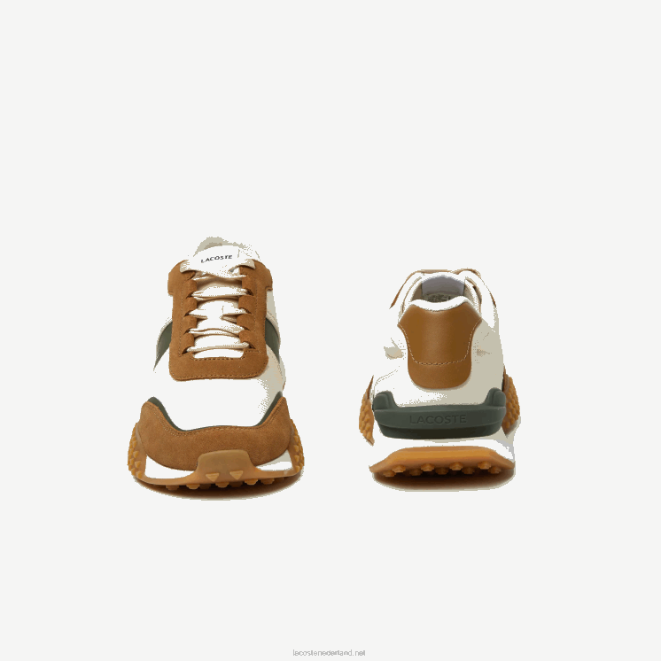Lacoste l-spin deluxe winterschoenen van leer en textiel voor buiten 0828H1782 bruine kauwgom tg5 Heren