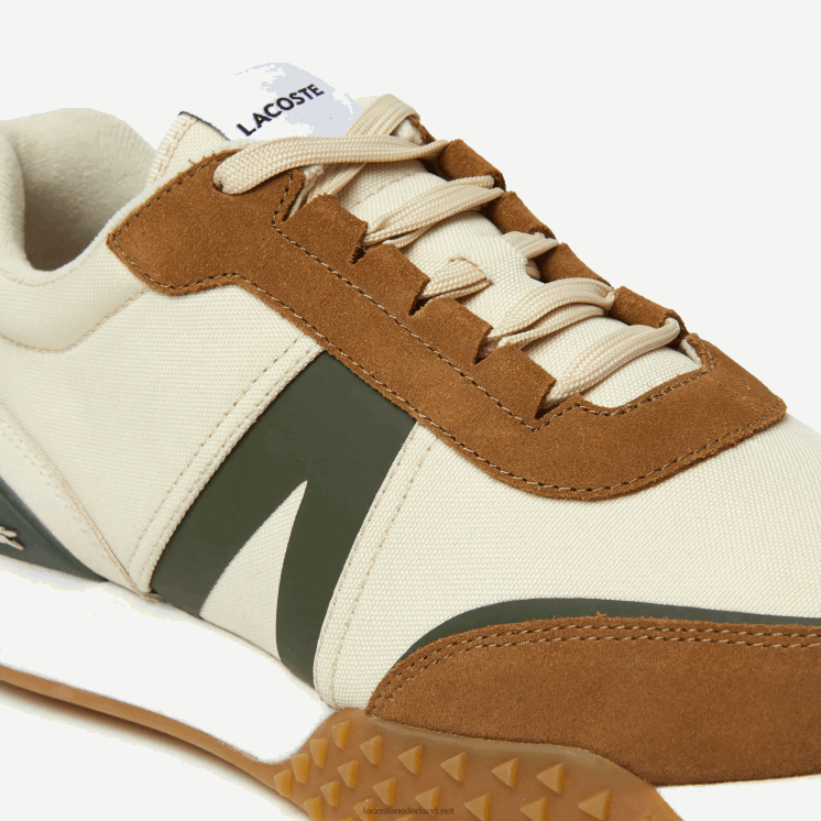 Lacoste l-spin deluxe winterschoenen van leer en textiel voor buiten 0828H1782 bruine kauwgom tg5 Heren