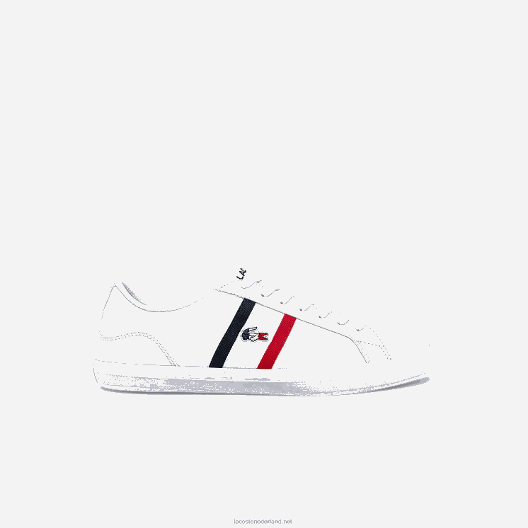 Lacoste lerond tricolore leren en synthetische sneakers 0828H1914 wit/marine & rood 407 Heren
