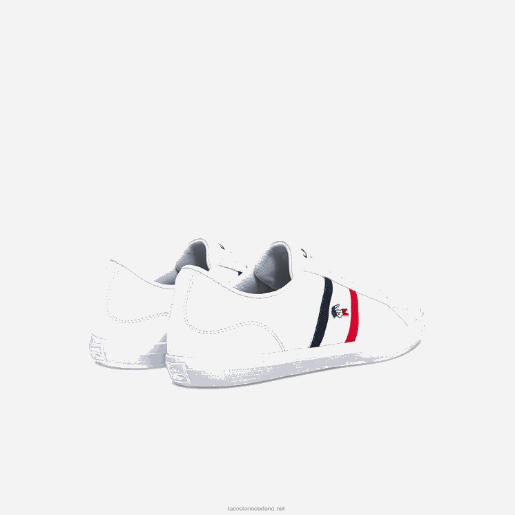 Lacoste lerond tricolore leren en synthetische sneakers 0828H1914 wit/marine & rood 407 Heren
