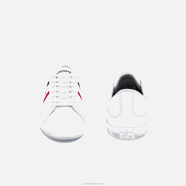 Lacoste lerond tricolore leren en synthetische sneakers 0828H1914 wit/marine & rood 407 Heren