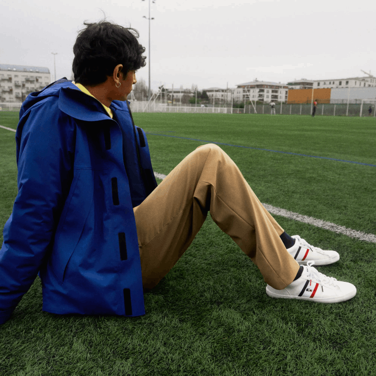 Lacoste lerond tricolore leren en synthetische sneakers 0828H1914 wit/marine & rood 407 Heren