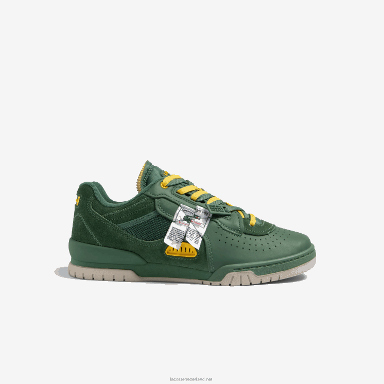Lacoste m89 sneakers van leer en textiel 0828H1749 groen 1m8 Heren