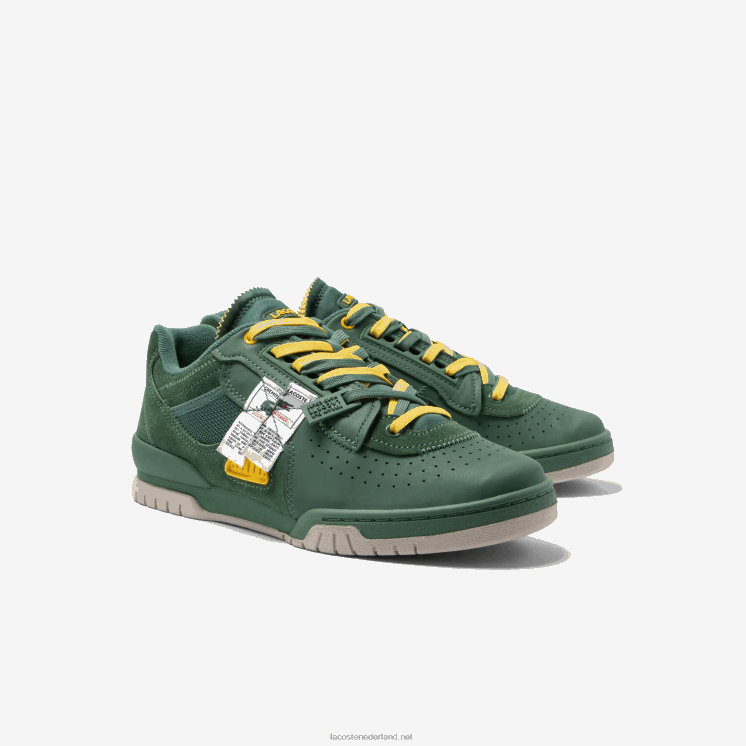 Lacoste m89 sneakers van leer en textiel 0828H1749 groen 1m8 Heren