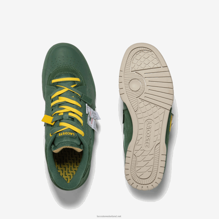 Lacoste m89 sneakers van leer en textiel 0828H1749 groen 1m8 Heren