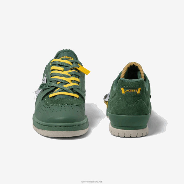 Lacoste m89 sneakers van leer en textiel 0828H1749 groen 1m8 Heren