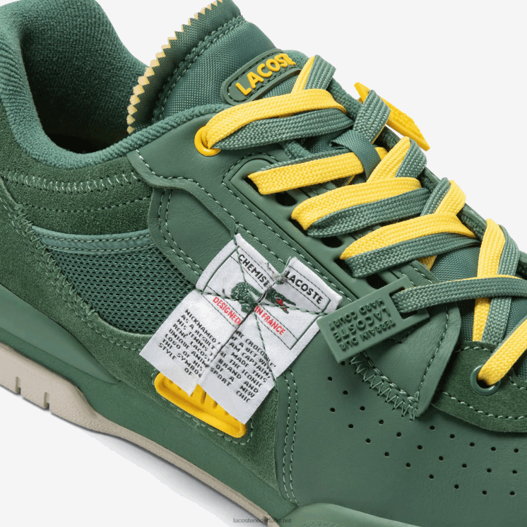 Lacoste m89 sneakers van leer en textiel 0828H1749 groen 1m8 Heren