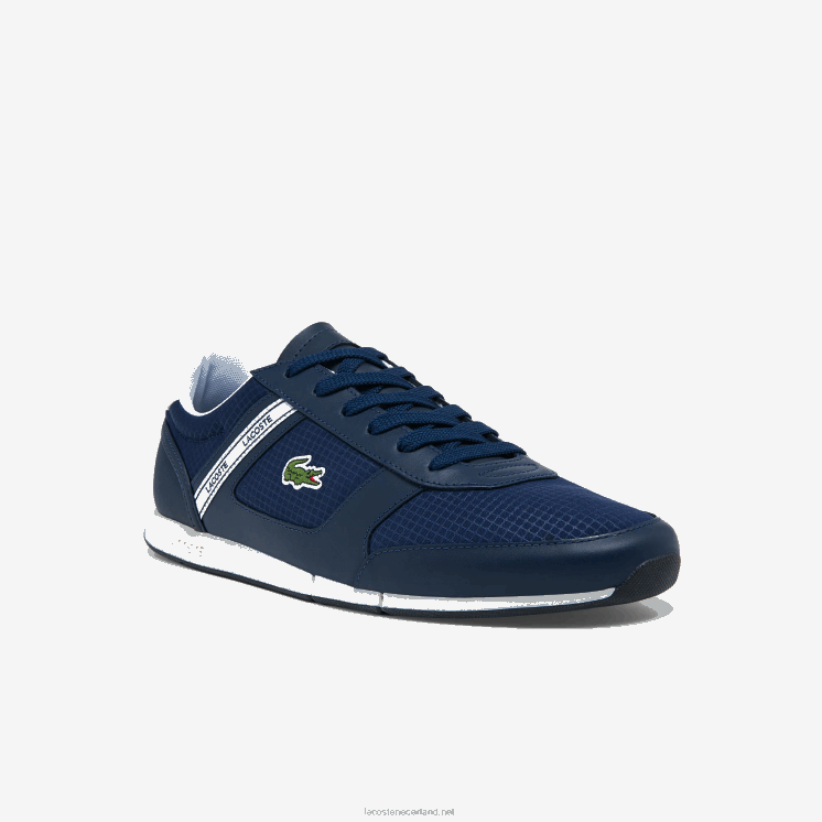 Lacoste menerva sport sneakers van textiel en leer 0828H1699 marine & wit 092 Heren