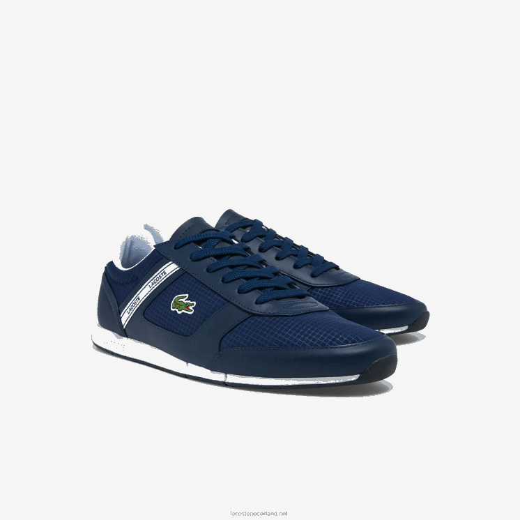 Lacoste menerva sport sneakers van textiel en leer 0828H1699 marine & wit 092 Heren