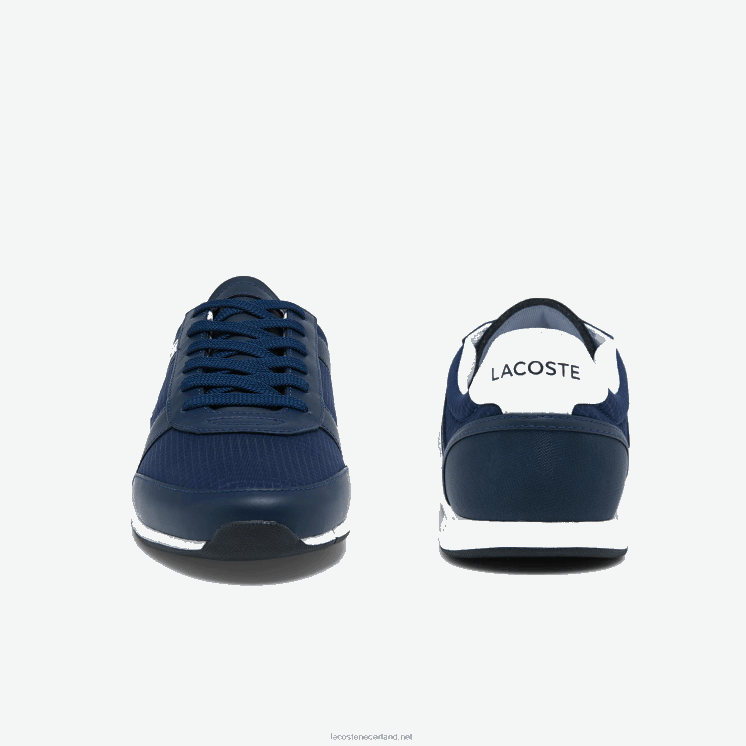 Lacoste menerva sport sneakers van textiel en leer 0828H1699 marine & wit 092 Heren