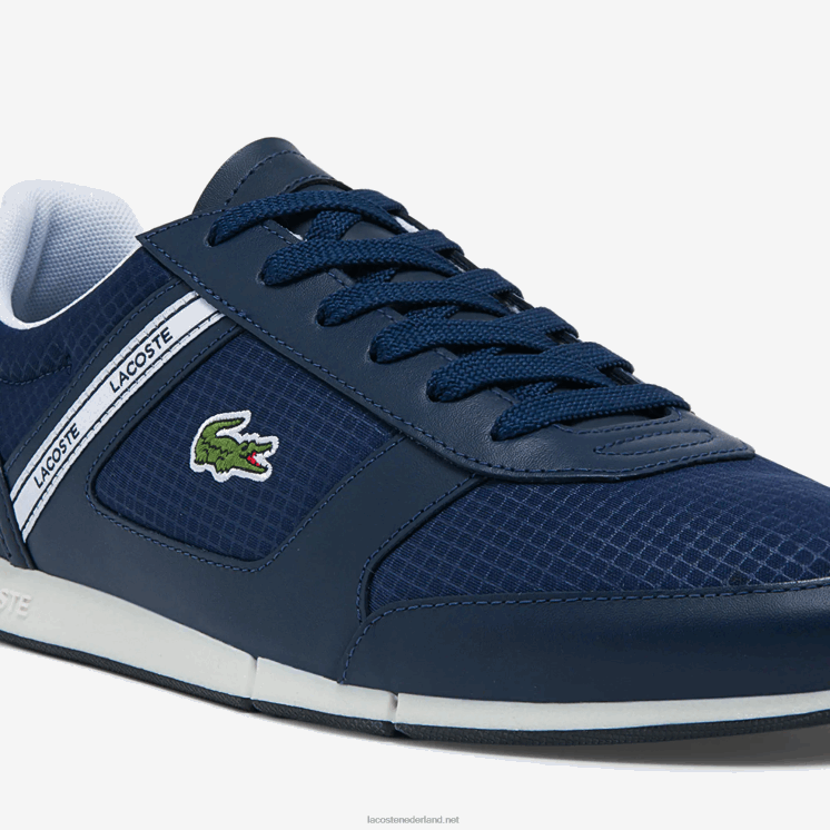 Lacoste menerva sport sneakers van textiel en leer 0828H1699 marine & wit 092 Heren
