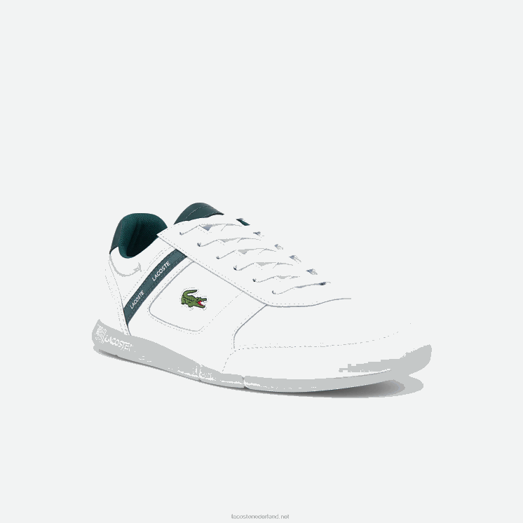 Lacoste menerva sport sneakers van textiel en leer 0828H1700 wit & donkergroen 1r5 Heren