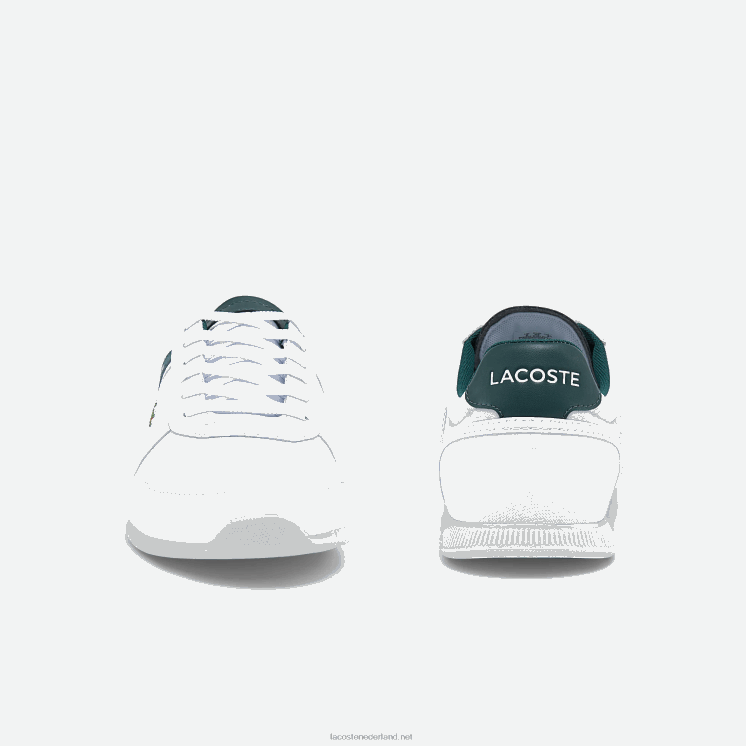 Lacoste menerva sport sneakers van textiel en leer 0828H1700 wit & donkergroen 1r5 Heren