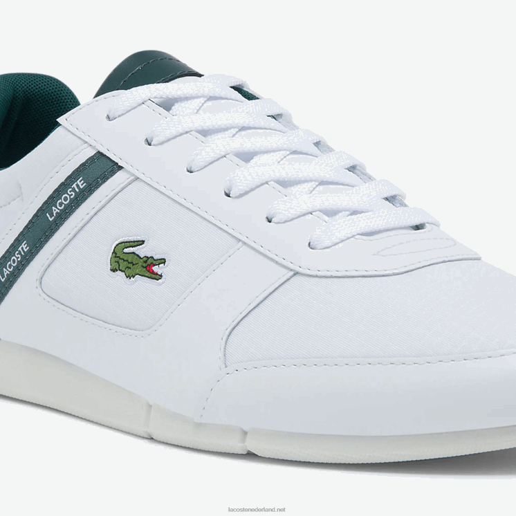 Lacoste menerva sport sneakers van textiel en leer 0828H1700 wit & donkergroen 1r5 Heren