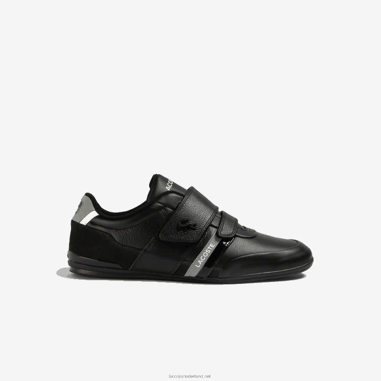 Lacoste misano leren sneakers met bandjes 0828H1726 zwart & lichtgrijs 2a2 Heren