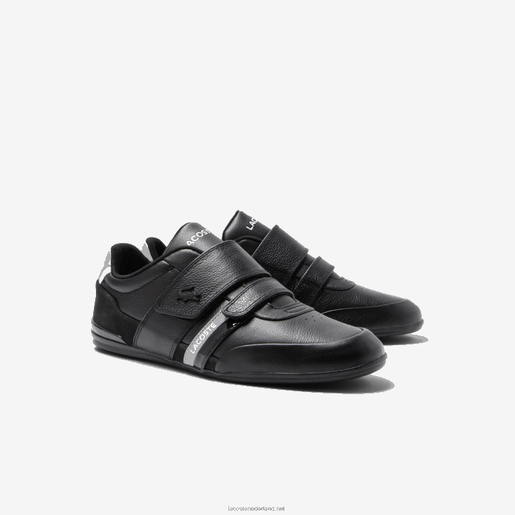 Lacoste misano leren sneakers met bandjes 0828H1726 zwart & lichtgrijs 2a2 Heren