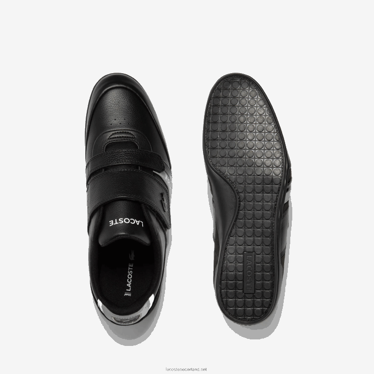 Lacoste misano leren sneakers met bandjes 0828H1726 zwart & lichtgrijs 2a2 Heren