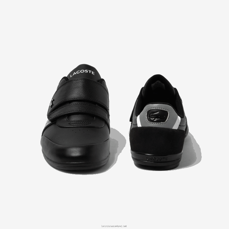 Lacoste misano leren sneakers met bandjes 0828H1726 zwart & lichtgrijs 2a2 Heren