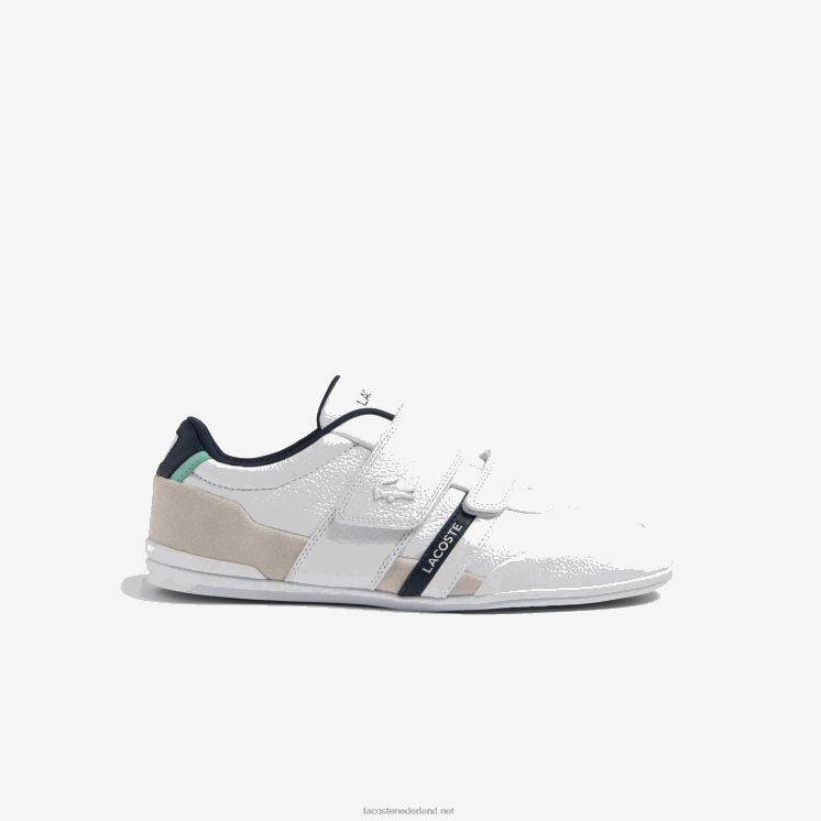 Lacoste misano leren sneakers met bandjes 0828H1727 wit & marine 042 Heren