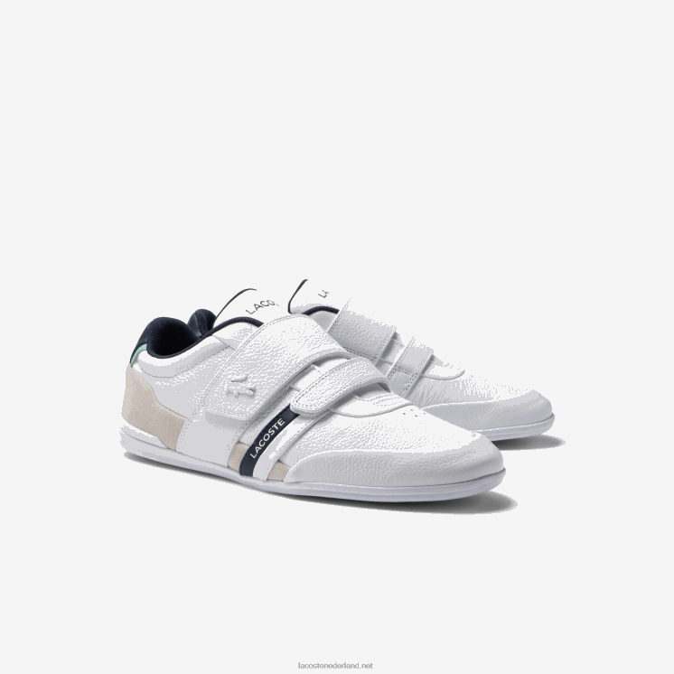Lacoste misano leren sneakers met bandjes 0828H1727 wit & marine 042 Heren