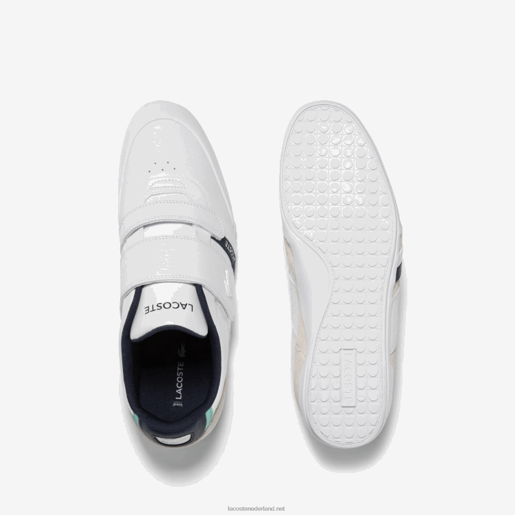 Lacoste misano leren sneakers met bandjes 0828H1727 wit & marine 042 Heren