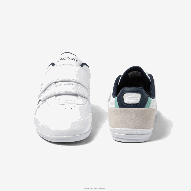 Lacoste misano leren sneakers met bandjes 0828H1727 wit & marine 042 Heren