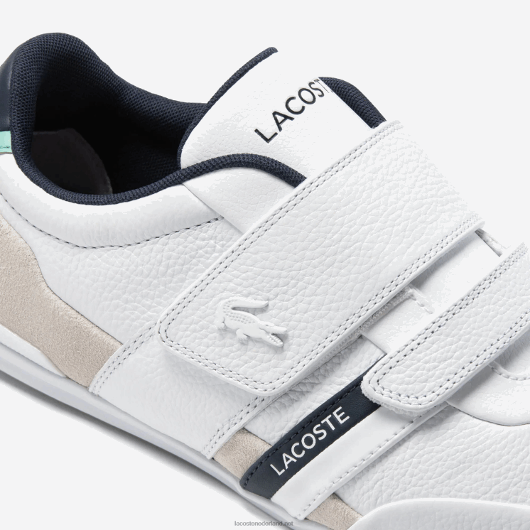 Lacoste misano leren sneakers met bandjes 0828H1727 wit & marine 042 Heren