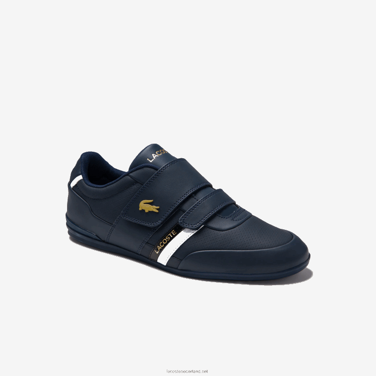 Lacoste misano riem leer en synthetische sneakers 0828H1879 marine nb0 Heren